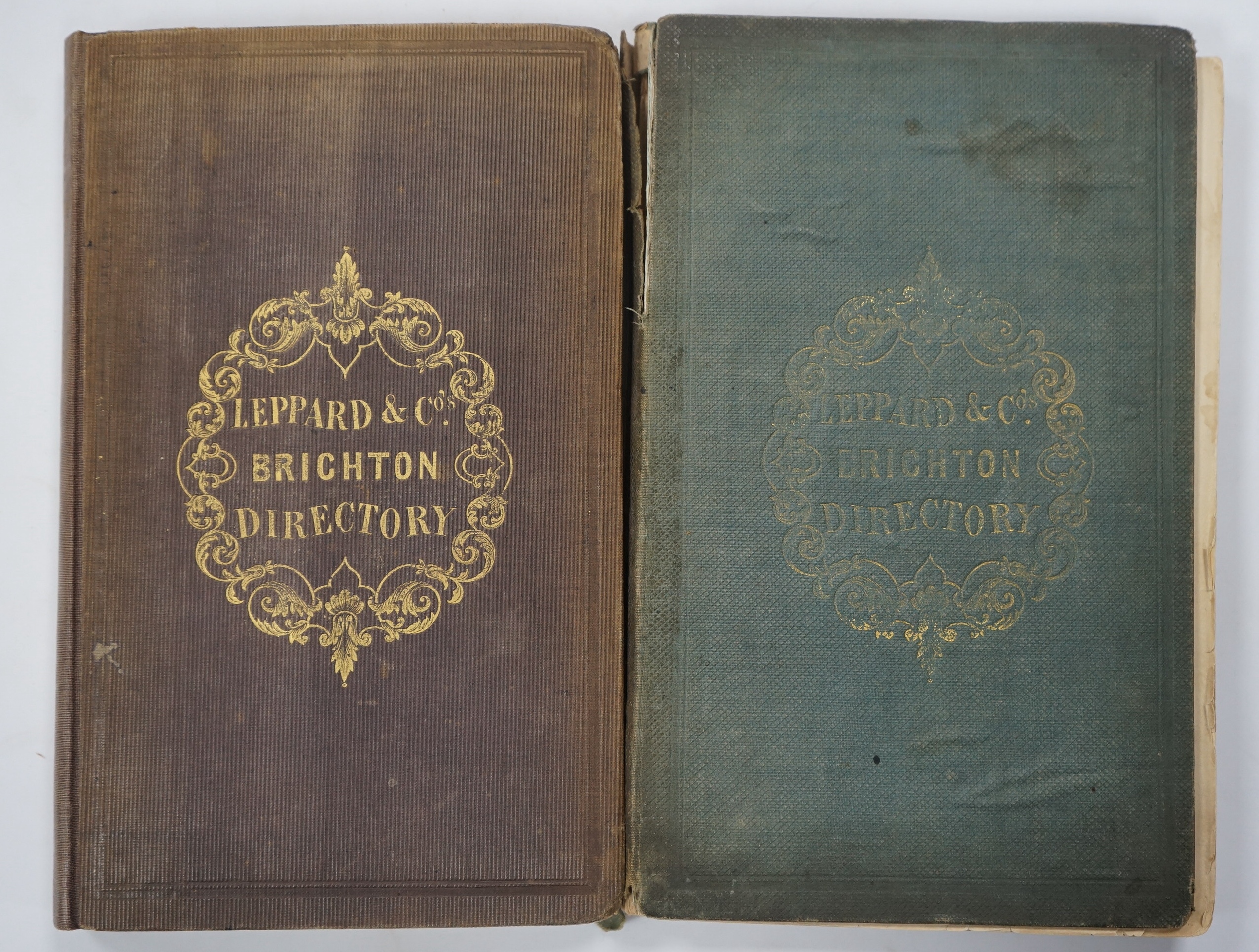 [Brighton Interest] Leppard & Co. Brighton Directory, original cloth, 1839-40 & 1843 (2)